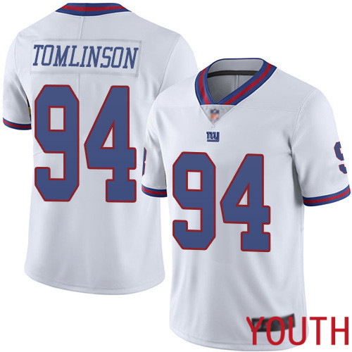 Youth New York Giants #94 Dalvin Tomlinson Limited White Rush Vapor Untouchable Football NFL Jersey